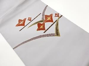 塩瀬抽象草花模様名古屋帯